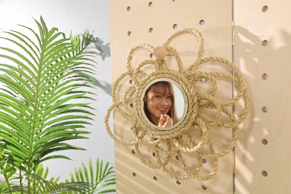 DIY自製家居裝飾品 日系田園風鏡子、純白編籐墊子 全部$20有找！