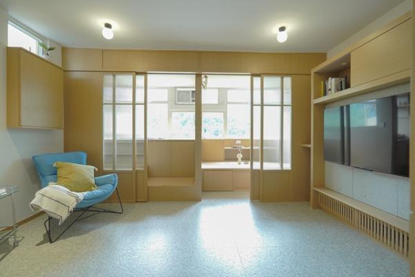 沙田380呎舊公屋變身日式部屋  3大WFH寫意空間 地台床變儲物櫃、麻雀枱