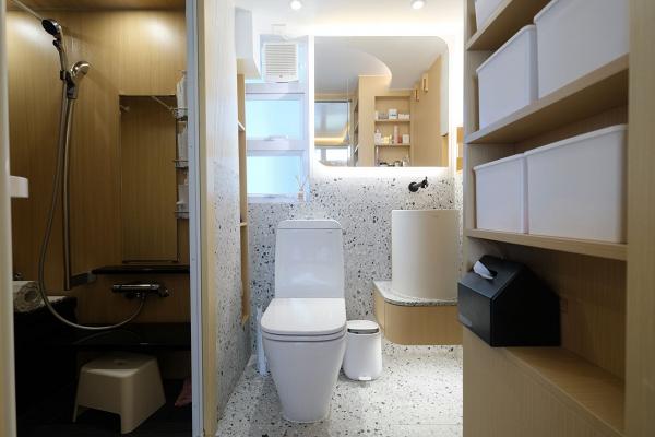 360呎青衣舊樓變日式機關屋  睡床衣櫃二合一牆身櫃  流線型廁所連日式衛浴