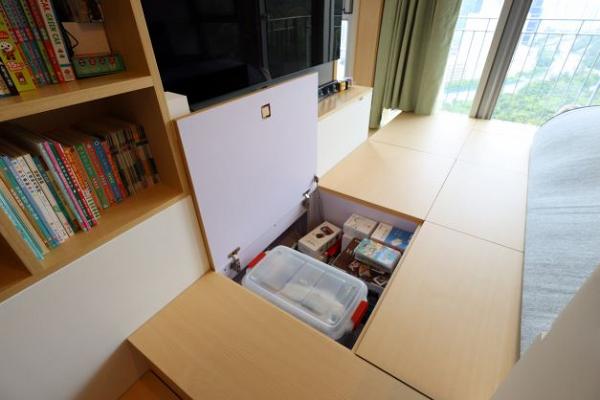 沙田 4 人白木色 tone 日系新居 主人房閣樓床＋客廳儲物地台
