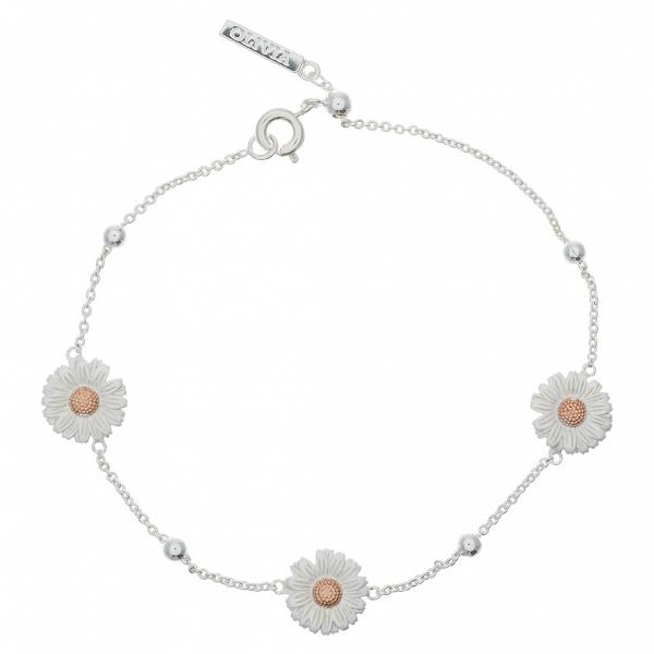OLIVIA BURTON Daisy And Ball Chain Bracelet Silver Rose Gold $710