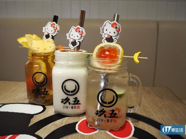 Hello Kitty 水果茶($58)、爽爽蘋果Soda($58)、蕉蕉蘋果Shake($58)