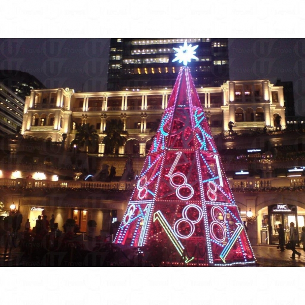 在廣場中間，現正擺放了有 1881 燈飾的聖誕樹。