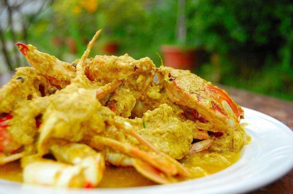 咖喱炒蟹惹味非常，充滿東南亞風情。