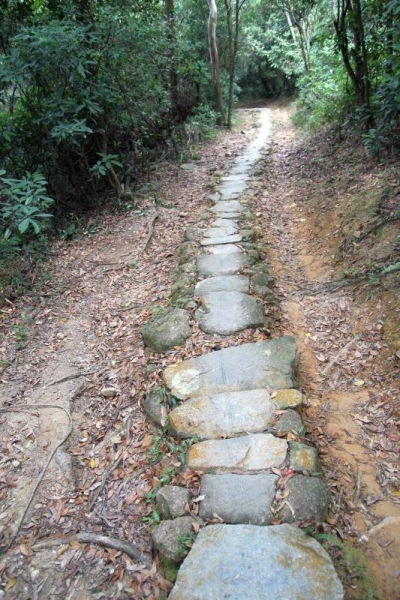 甲龍古道是由前人一手一腳用石塊堆砌而成，充分體現了「路是人行出來」的精神。