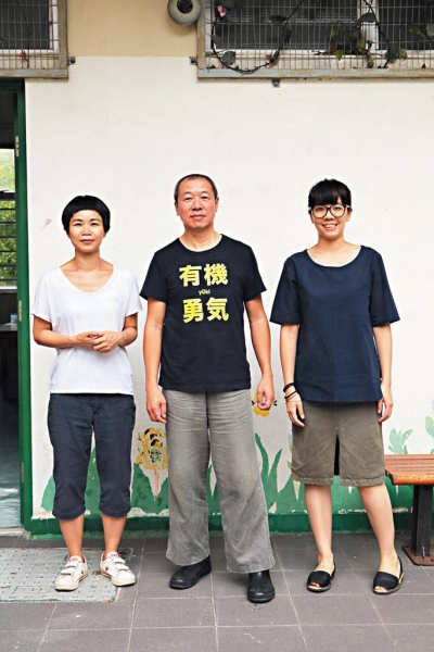生活書院三位核心成員包括（左至右），於香港兆基創意書院兼任導師嚴惠英、香港理工大學設計學院副教授曾德平、藝術工作者蔡芷筠。
