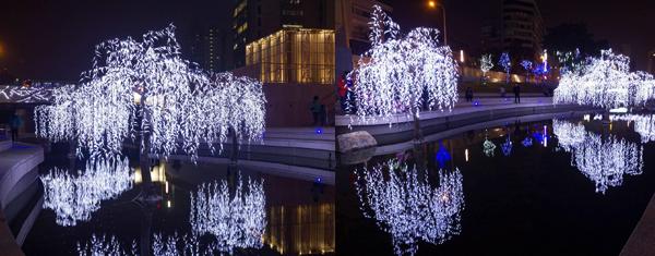 台中版清溪川！柳川藍帶水岸 入夜變藍燈多瑙河