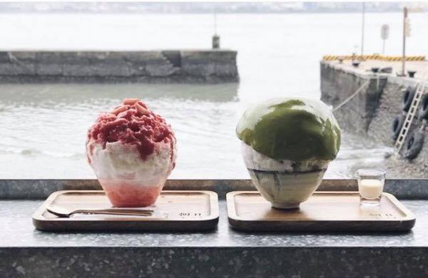 台北淡水海景刨冰店 吃日式冰點看日落