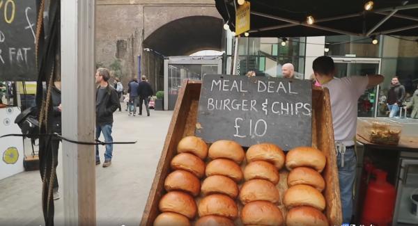 英國週末美食市集概覽 鴨肉漢堡/車打芝士薯條
