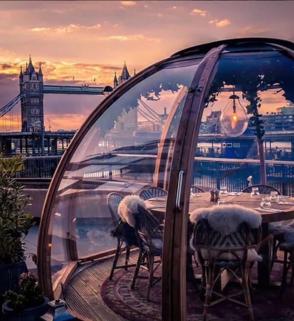 英國夢幻透明泡泡玻璃屋 歎住泰晤士河景/倫敦橋用餐