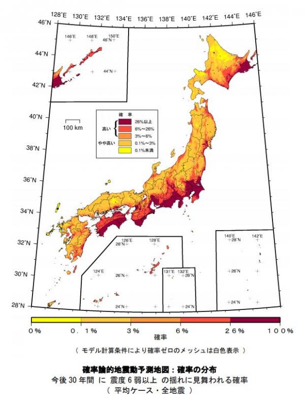 東京近郊維持高危、北海道強震機率大增 日本最新2018地震預測地圖