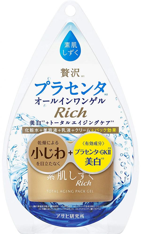 日本必買藥妝推介！日本7大最好用多效合一護膚品排行 第1位：Asahi 素肌水滴凝膠面霜 Rich Total Aging Pack Gel 120g 2,052円