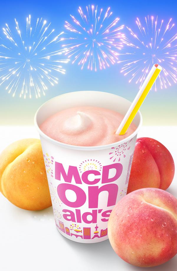 日本M記夏日重量級主打特飲 3重桃味奶昔 8月期間限定發售