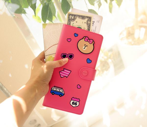 韓國LINE FRIENDS實用旅遊用品推介 熊大兔兔陪你去旅行！ 長型旅行證件套