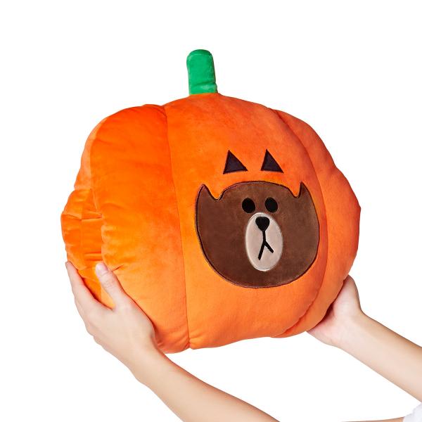 韓國LINE FRIENDS萬聖節系列 Pumpkin Trio of Halloween 暖手枕32,000韓圜 (約港幣4) 熊大 Brown