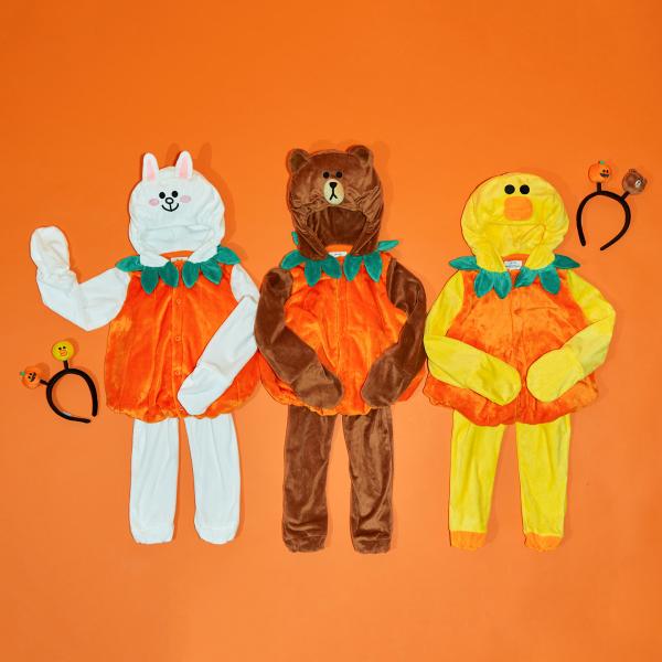 韓國LINE FRIENDS萬聖節系列 Pumpkin Trio of Halloween 南瓜造型服裝 (小童)59,000韓圜 (約港幣2)