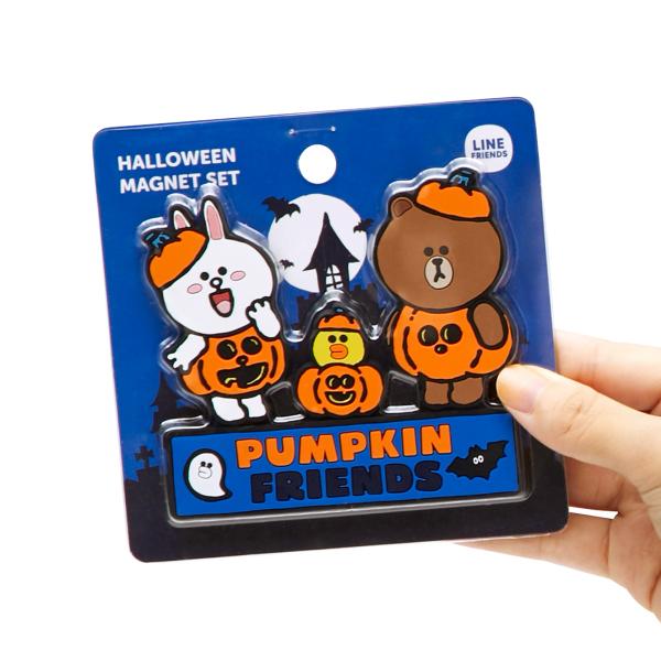 韓國LINE FRIENDS萬聖節系列 Pumpkin Trio of Halloween 磁貼套裝 (一套4個)12,000韓圜 (約港幣)
