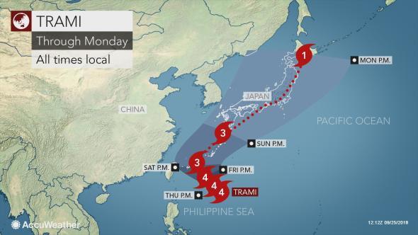 超強颱風「潭美」路徑難預料 本週末有機會橫掃全日本？