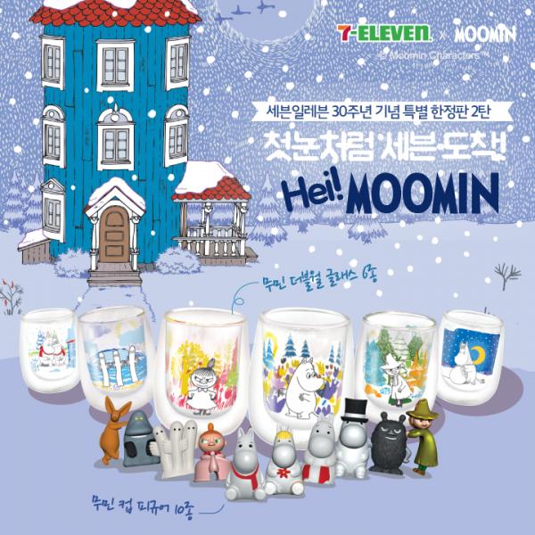 韓國便利店7-ELEVEN「Hei! MOOMIN」限量透明雙層玻璃杯&杯緣子