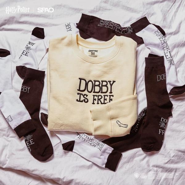 韓國SPAO推哈利波特系列 「DOBBY IS FREE」多比衛衣29,900韓圜 (約港幣9)