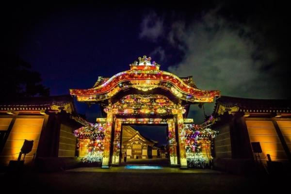 京都二条城秋季限定燈光投影 「花」主題互動藝術裝置+燈飾