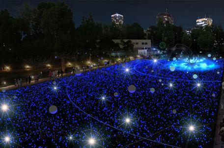 六本木東京Midtown Starlight Garden！19萬顆LED燈海+泡泡燈飾超夢幻！第一幕：宇宙開始之光