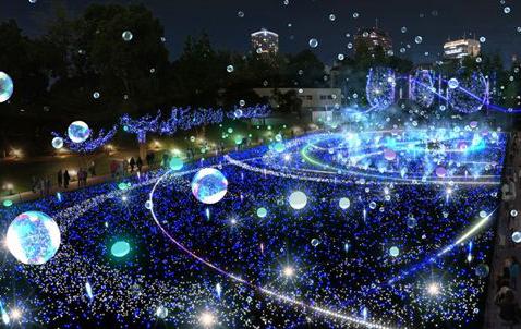 六本木東京Midtown Starlight Garden！19萬顆LED燈海+泡泡燈飾超夢幻！第四幕：星塵跳舞的宇宙