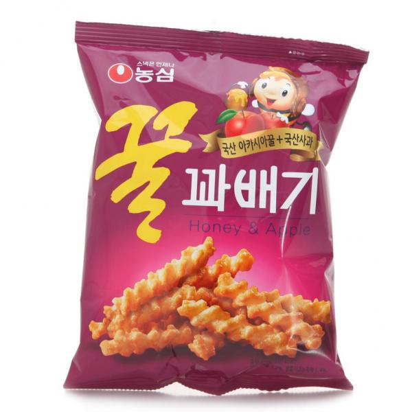 韓國超市零食類銷量排行！10. 農心 蜂蜜蘋果條 (농심 꿀꽈배기)1,120韓圜 (約港幣) / 90g