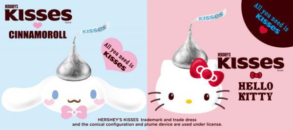 日本Sanrio聯乘HERSHEYS朱古力推出雜貨 玉桂狗、Hello Kitty頭頂經典Kisses水滴朱古力