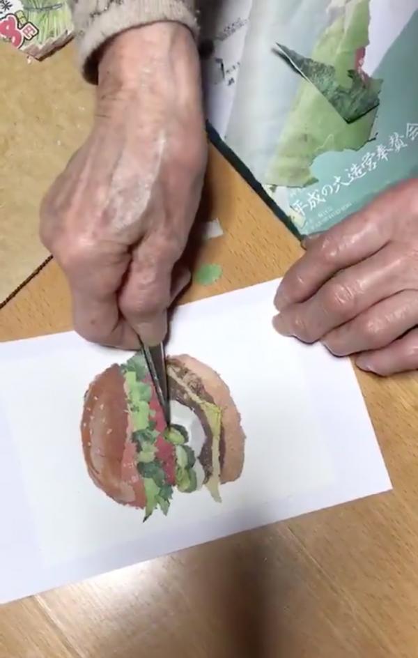 日本90歲婆婆活到老學到老 自學剪紙拼貼 2個月即創出精緻作品