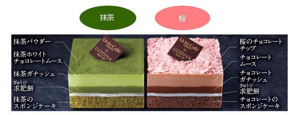 5層抹茶&櫻花小蛋糕 日本LAWSON聯乘GODIVA推出全新甜品