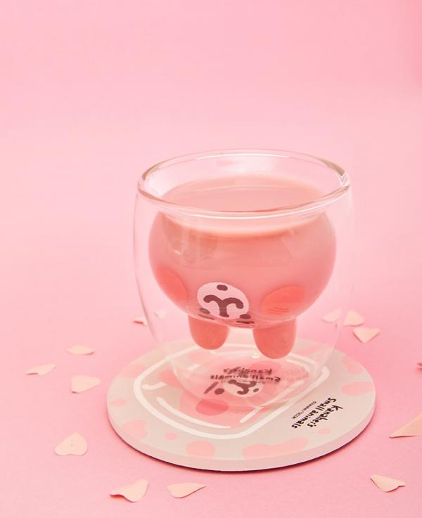 粉紅兔兔隨飲品變色　台灣推手工雙層玻璃杯