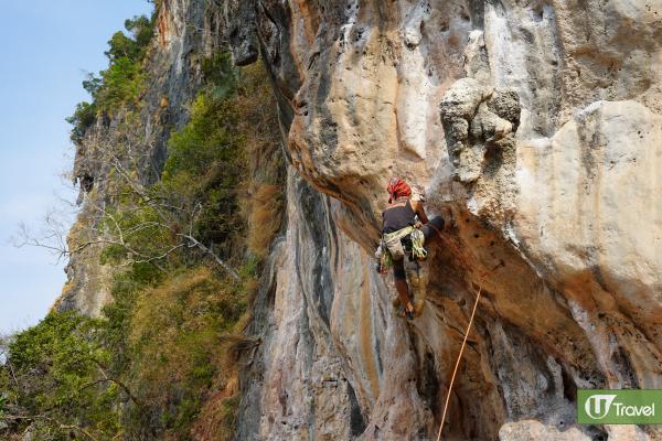 泰國喀比天然岩壁攀石初體驗！ 初學者挑戰一攀到頂