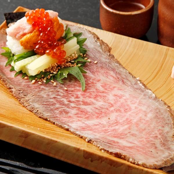 東京上野 マグロ婆沙羅 仙台牛燒牛肉x香蔥吞拿魚手卷