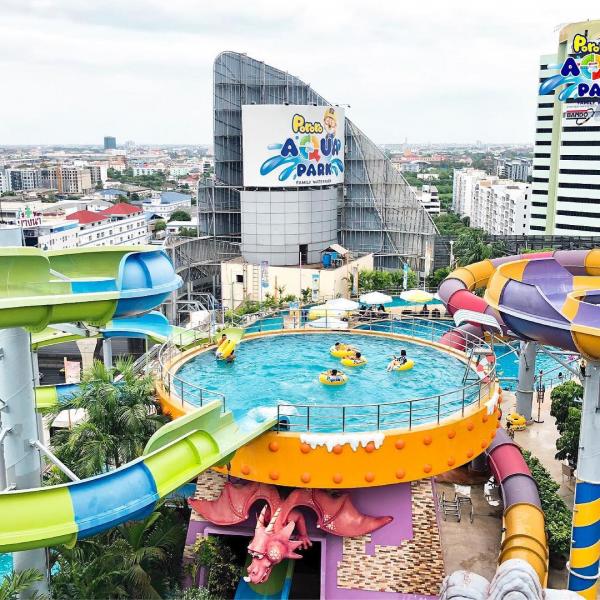 曼谷商場頂樓主題水上樂園 與小企鵝Pororo一同玩水！