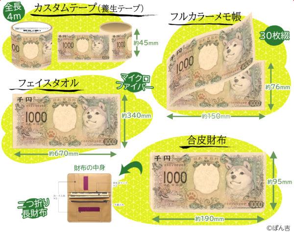 柴犬千円紙幣實體化！ 銀包/面巾 4款商品6月推出