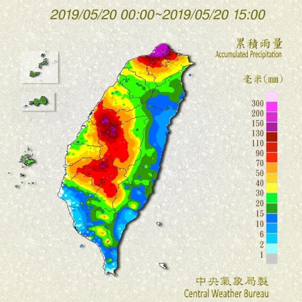 台灣廣泛地區豪雨 明日台北氣溫下降最低19度