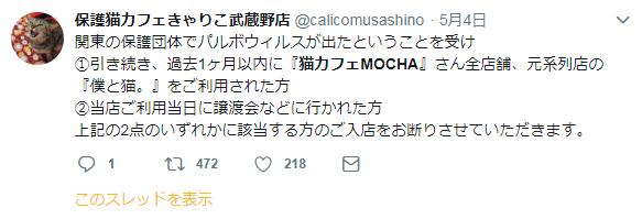 日本 貓Cafe MOCHA 貓瘟