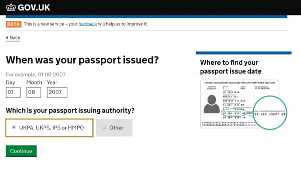 When was your passport issued? 填上BNO的簽發日期。而Which is your passport issuing authority? 雖然BNO上為香港簽發，但由於