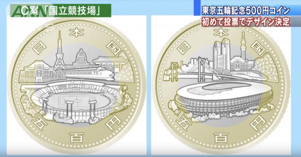 日本財務省推出東京奧運500円紀念貨幣 民眾投票3選1：風神雷神圖/富士山風景/國立競技場設計