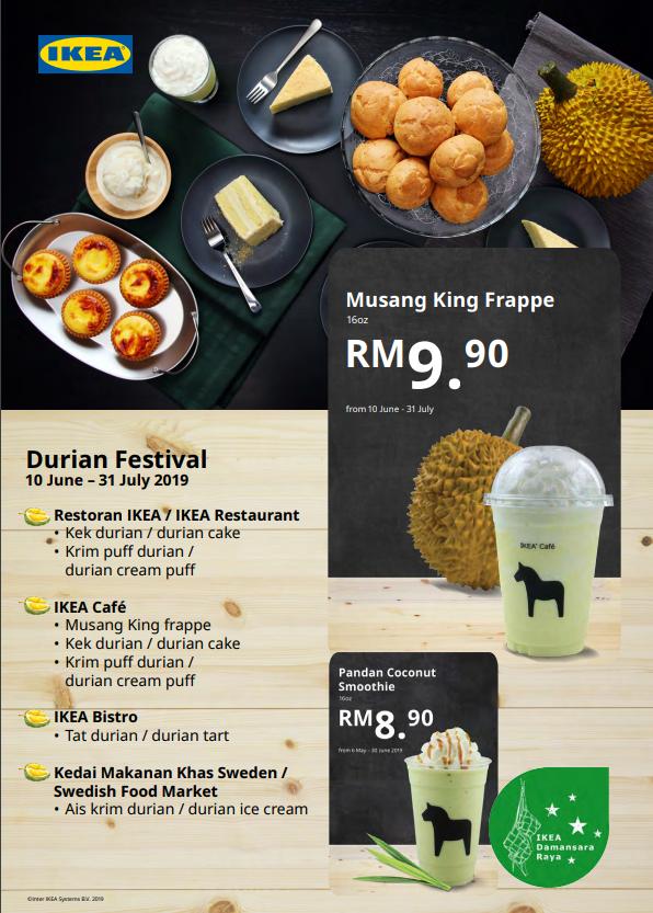 馬來西亞IKEA新推4款榴槤甜品 貓山王沙冰/榴槤忌廉泡芙
