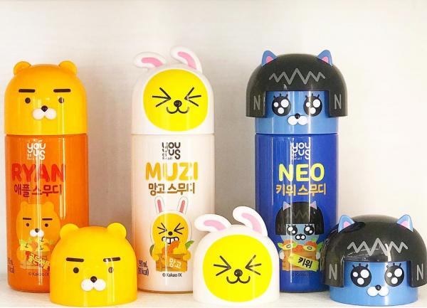 韓國便利店推KAKAO造型果汁 超可愛立體Ryan樽蓋！