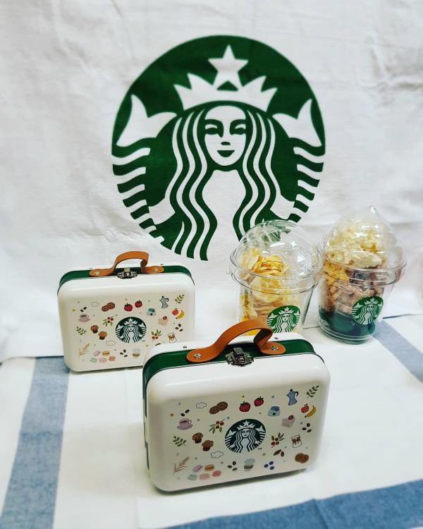 韓國Starbucks主題樂園限定商品 星冰樂爆谷筒／野餐鐵盒！