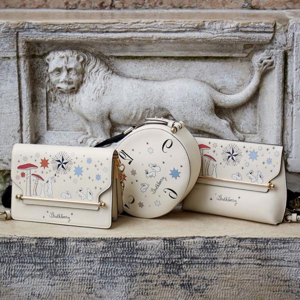 英國愛麗絲夢遊仙境系列手袋 可愛白兔散銀包、藍白色方型袋