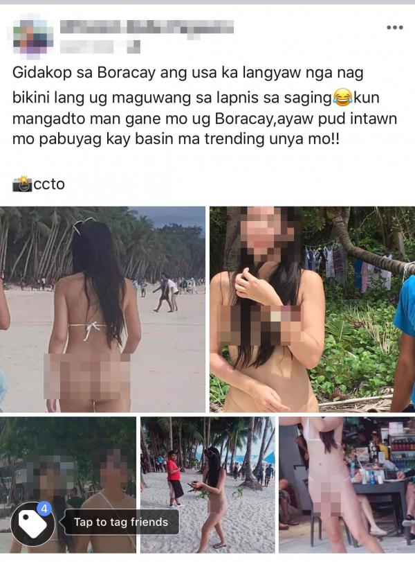 台女遊長灘島比堅尼太暴露遭罰款 菲律賓警方：那是一根繩！