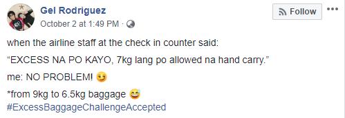 菲律賓女奇招避行李超重 即場穿2.5kg衣服上身順利登機