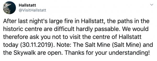 奧地利最美小鎮Hallstatt發生火災 大火吞噬湖邊木屋2棟嚴重受損