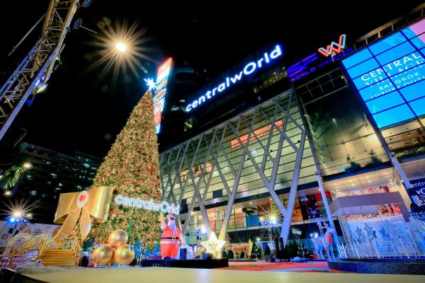 曼谷商場Central World聖誕燈飾 東南亞最巨型35米聖誕樹