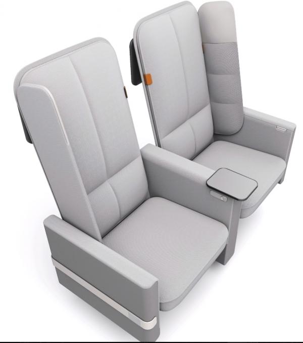 英國廠商推飛機座位新設計 接疊式襟翼提升乘客舒適度/增加私人空間
