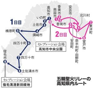 2020東京奧運聖火傳遞路線 高知